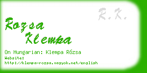 rozsa klempa business card