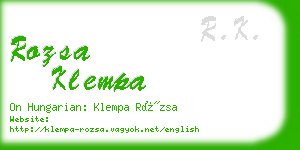 rozsa klempa business card